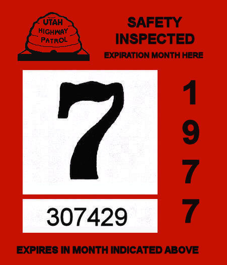 (image for) 1977 Utah Inspection sticker